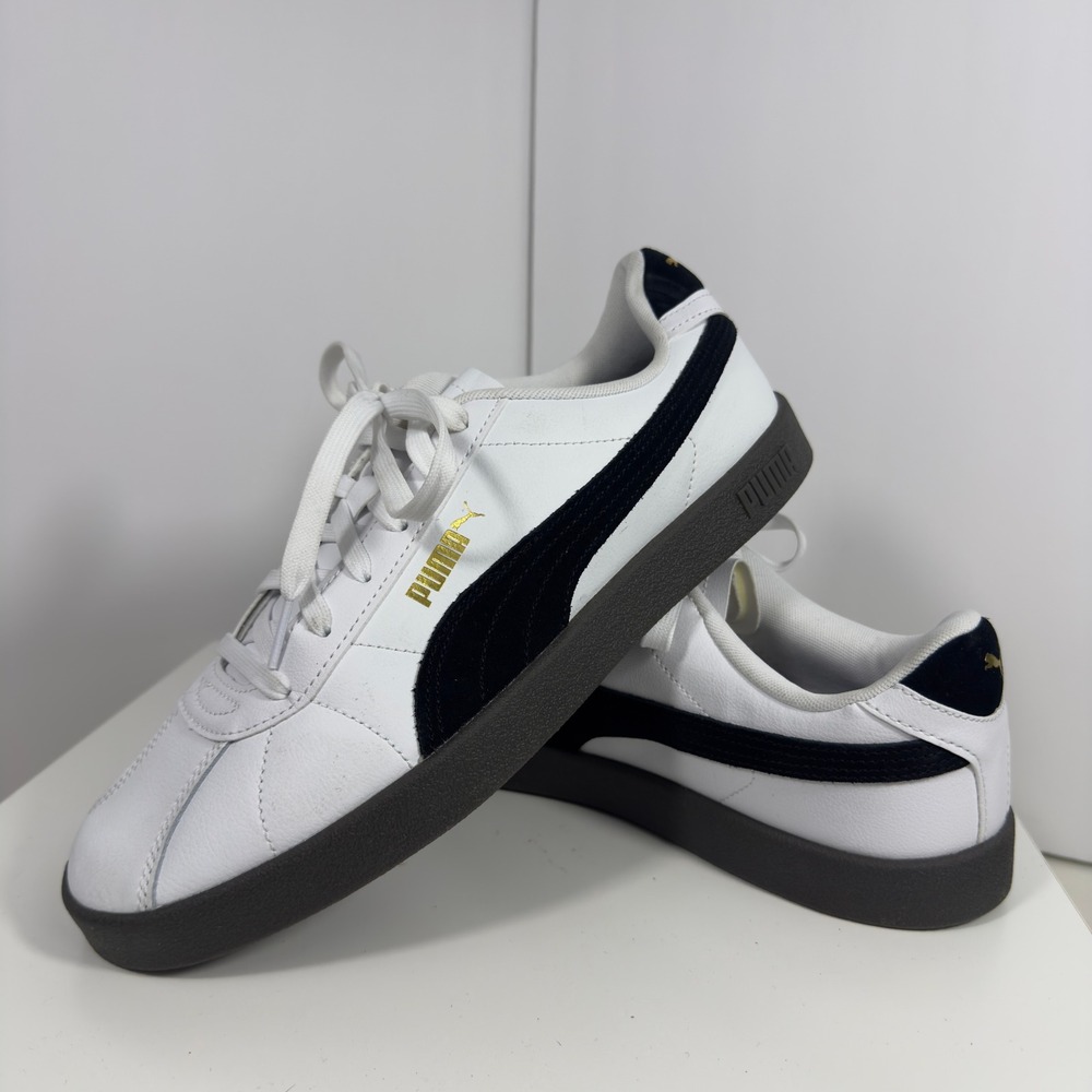 PUMA Club II SD FS Mens 10.5 White Black Gold Soccer Terrace Shoes 400921-01
